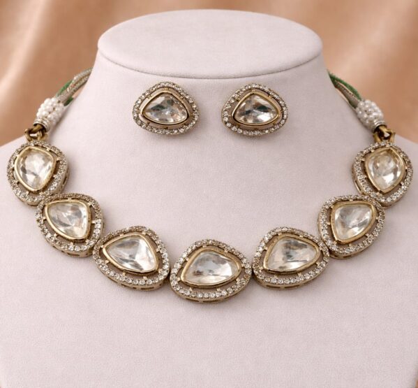 Teardrop Polki Necklace Set