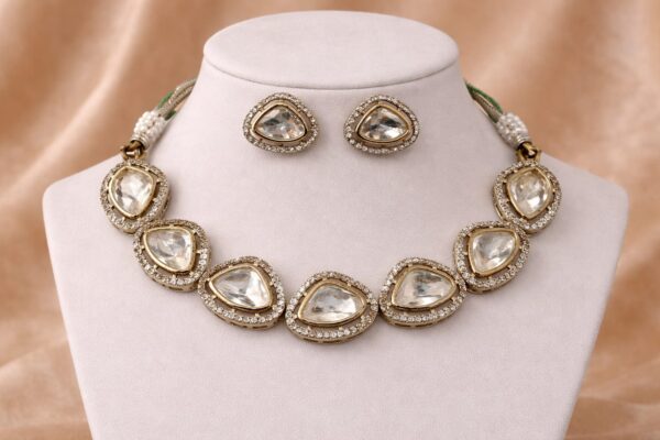 Teardrop Polki Necklace Set