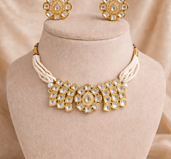 Classic Polki Pearl Choker Set