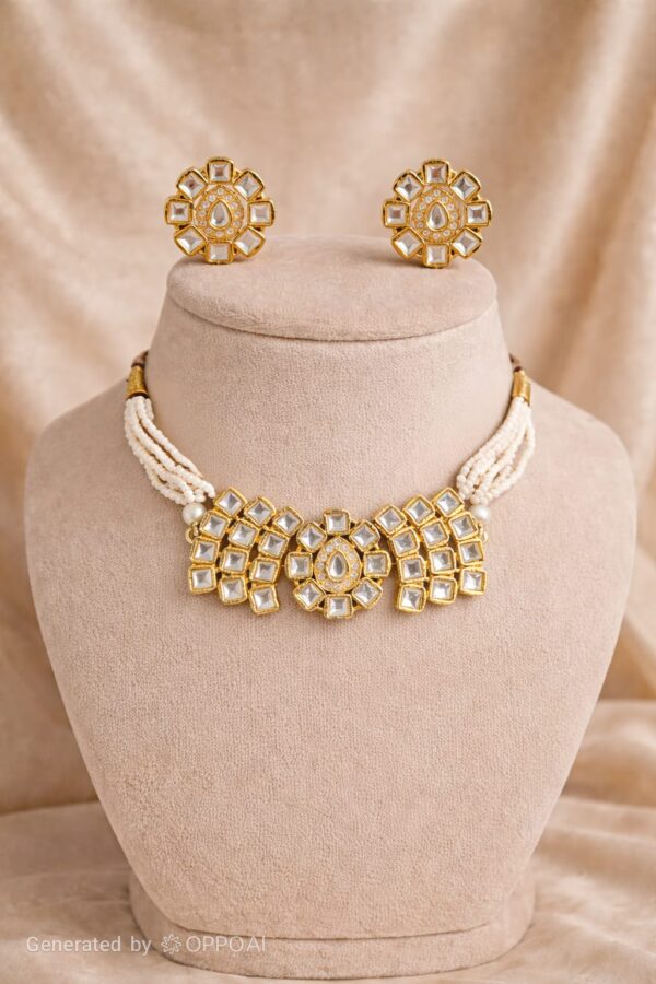 Classic Polki Pearl Choker Set