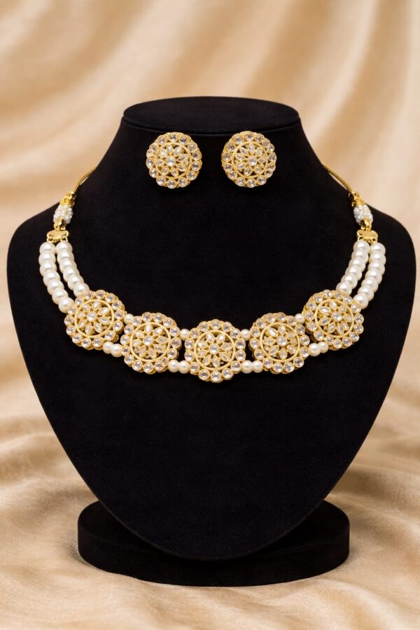 Classic Pearl Floral Choker Set