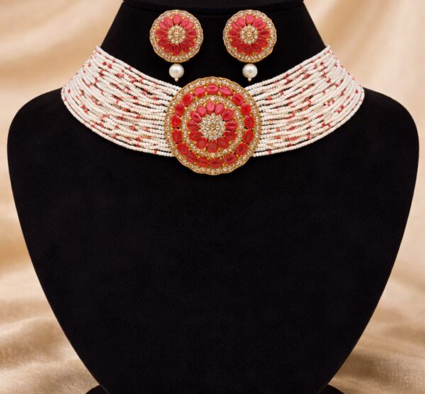 Floral Beaded Choker Set