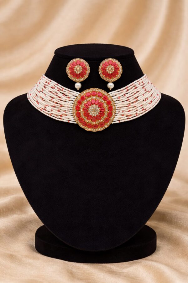 Floral Beaded Choker Set