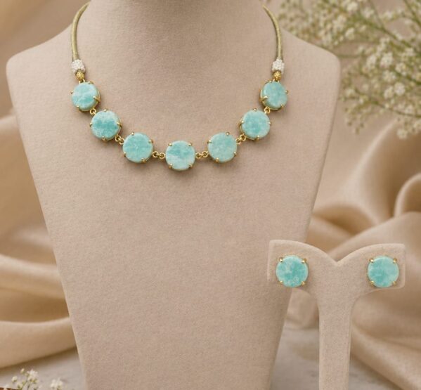 Aqua Amazonite Stone Choker Set