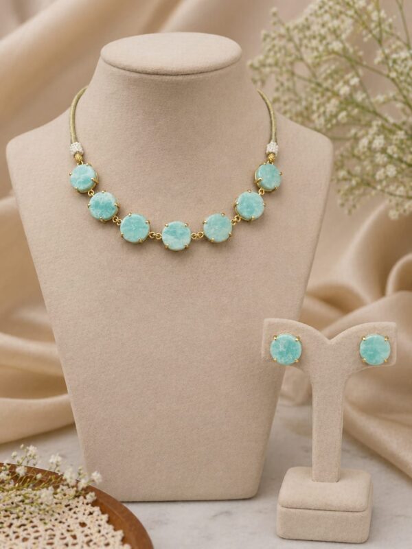 Aqua Amazonite Stone Choker Set