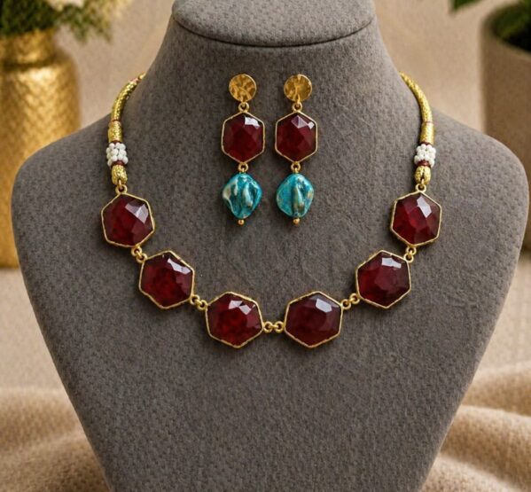 Ruby Teal Fusion Choker Set