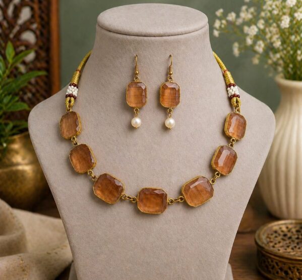Amber Glow Quartz Choker Set