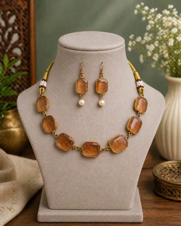 Amber Glow Quartz Choker Set