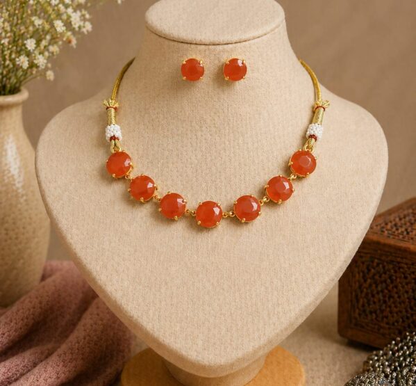 Coral Glow Choker Set