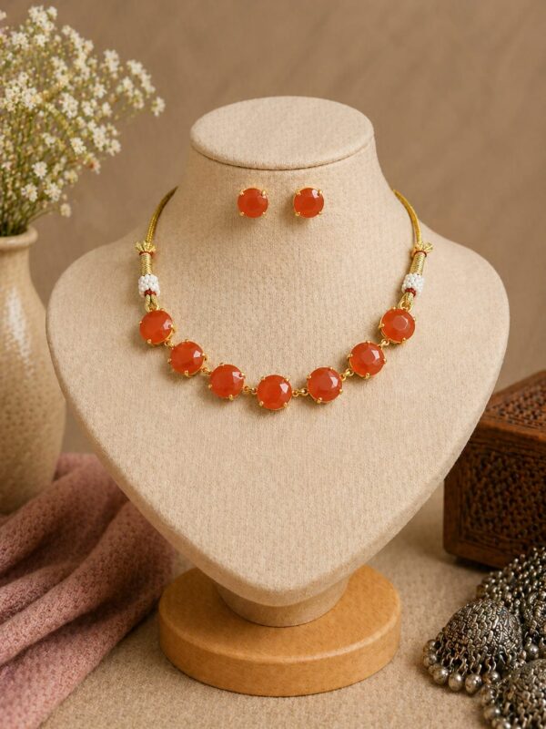 Coral Glow Choker Set