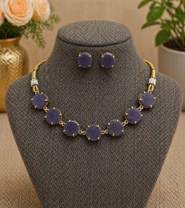 Royal Amethyst Druzy Choker Set