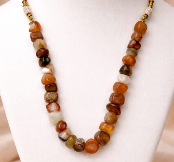 Rustic Carnelian Chip Stone Necklace
