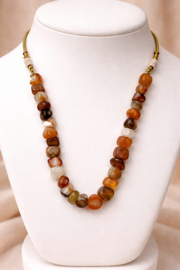 Rustic Carnelian Chip Stone Necklace
