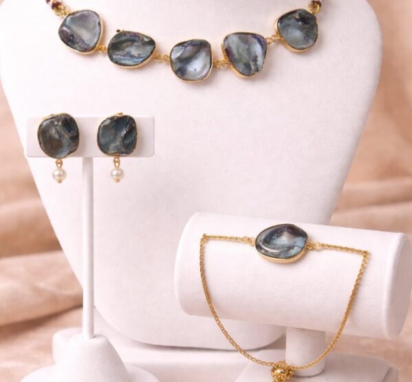 Grey Blue Mother of Pearl Elegance Set