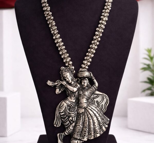 Radha Krishna Antique Long Pendant Necklace