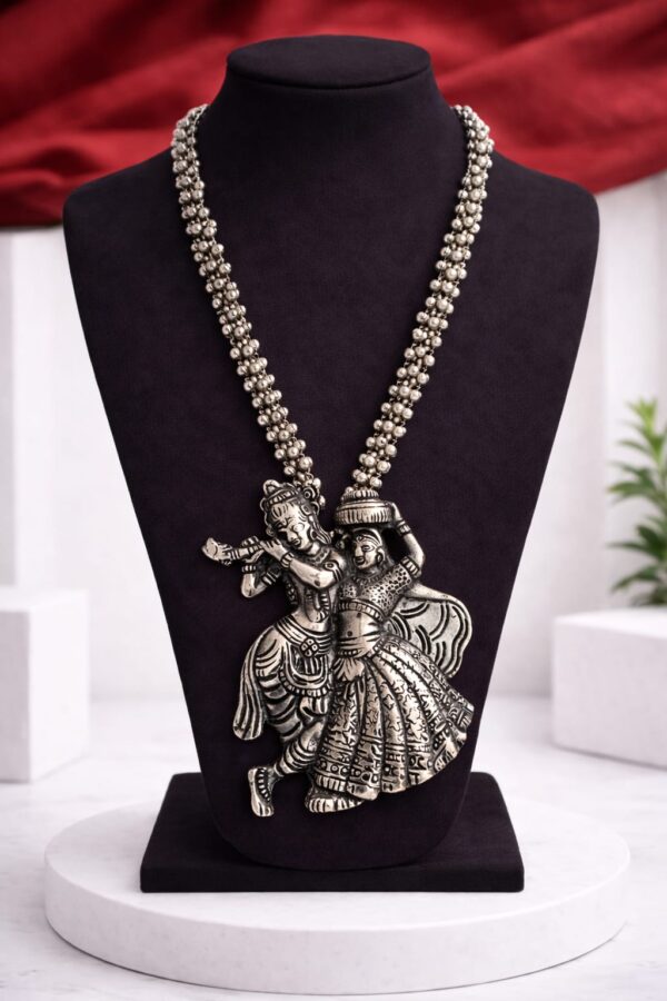Radha Krishna Antique Long Pendant Necklace
