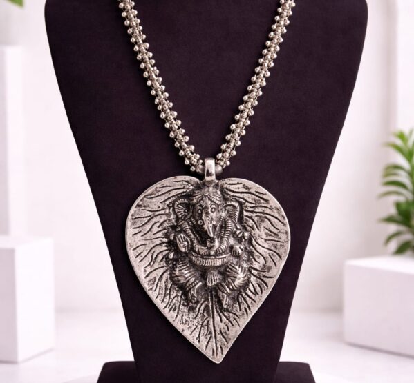 Ganesha Leaf Antique Long Necklace