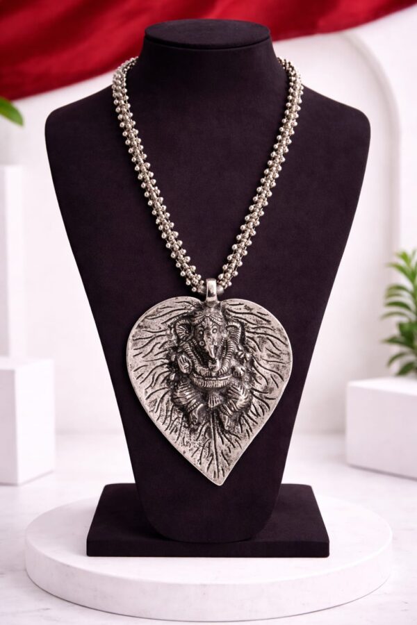 Ganesha Leaf Antique Long Necklace