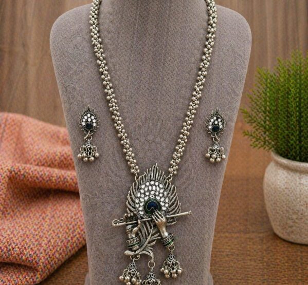 Krishna Flute Pendant Necklace Set