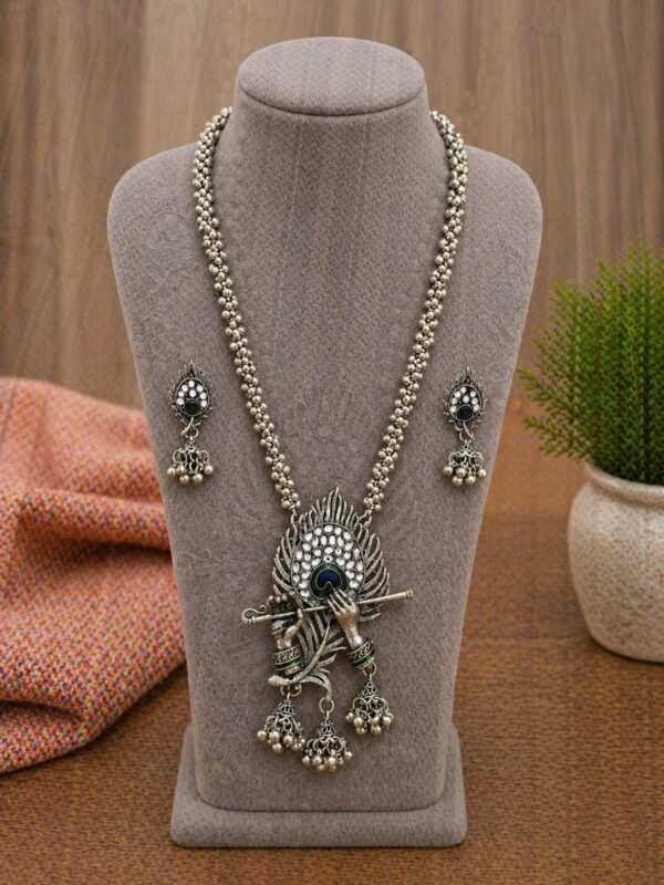 Krishna Flute Pendant Necklace Set