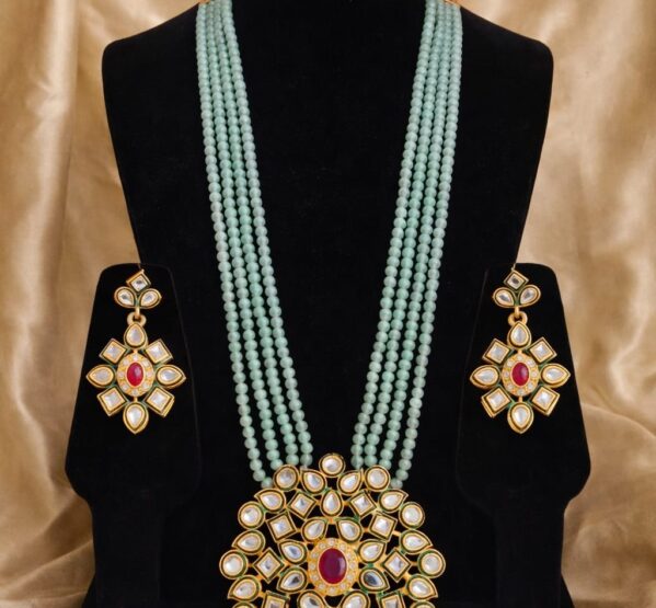 Royal Kundan Beaded Long Necklace Set