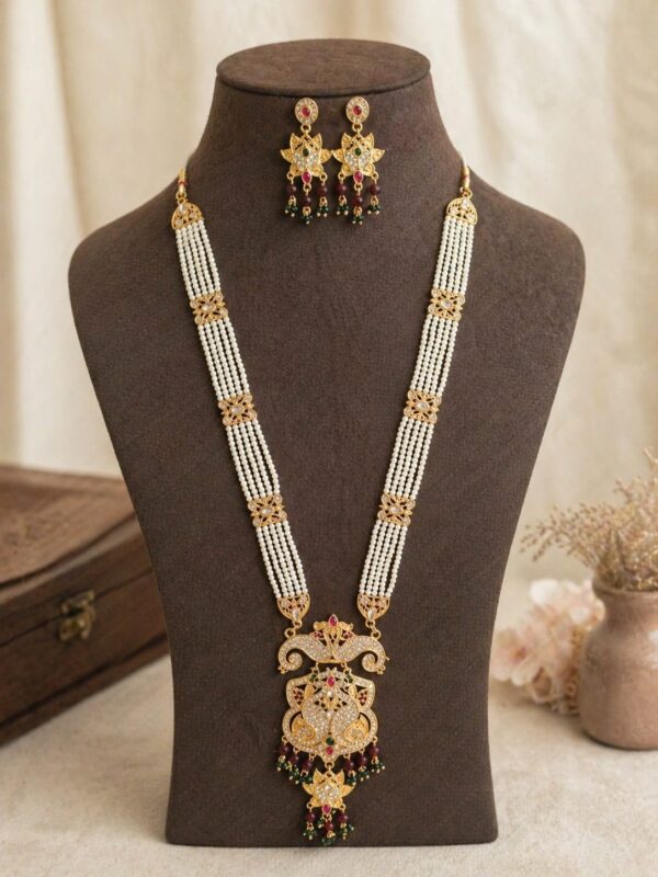 Royal Pearl Layered Long Necklace Set