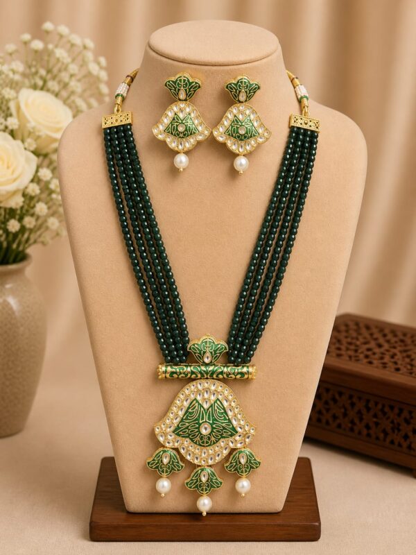 Kundan Beaded Long Necklace Set