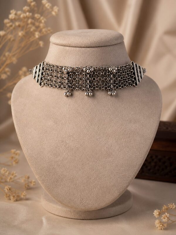 German Silver Layered Chain Choker