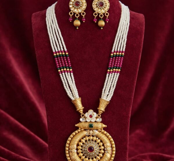 Pearl Heritage Pendant Long Necklace Set