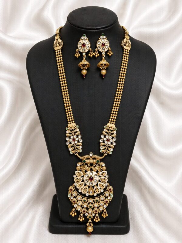 Regal Floral Long Necklace Set