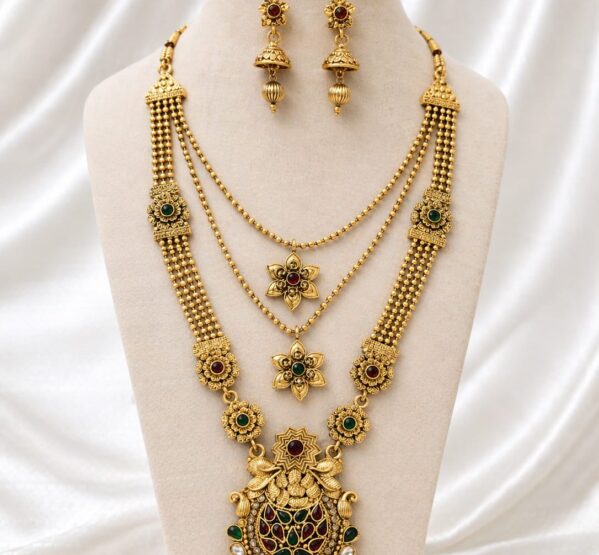 Royal Layered Temple Long Necklace Set
