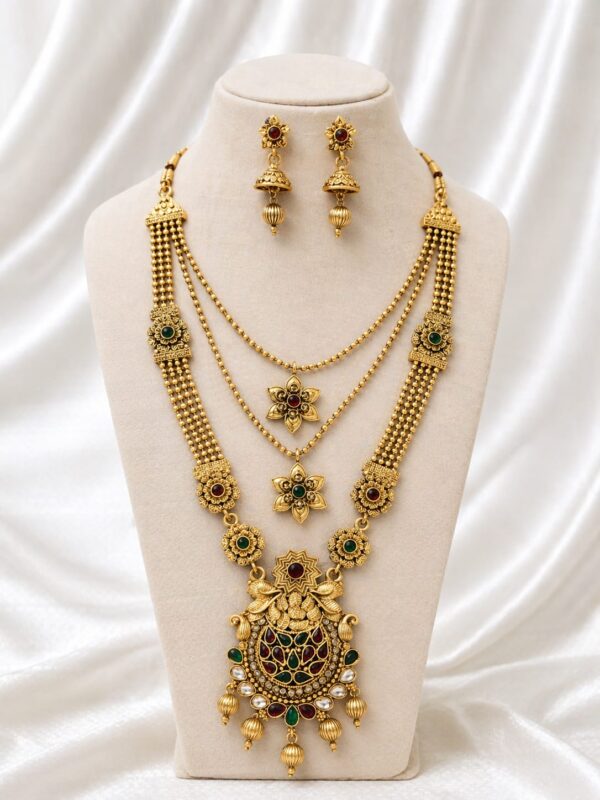 Royal Layered Temple Long Necklace Set