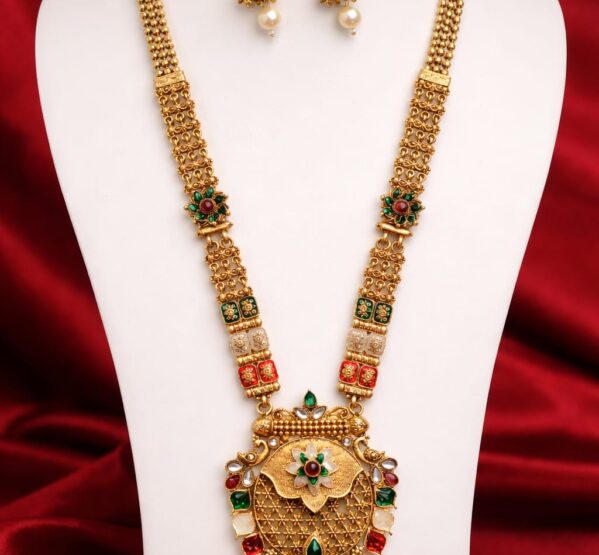 Royal Meenakari Kundan Long Necklace Set