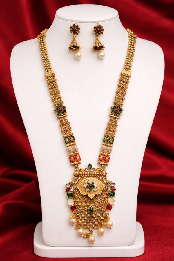 Royal Meenakari Kundan Long Necklace Set
