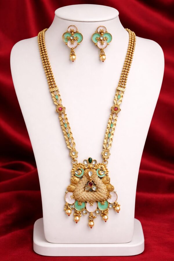 Pastel Meenakari Kundan Long Necklace Set