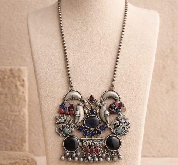Royal Twin Parrot Statement Necklace