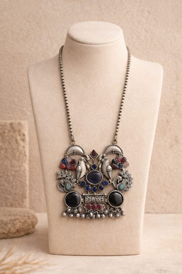Royal Twin Parrot Statement Necklace