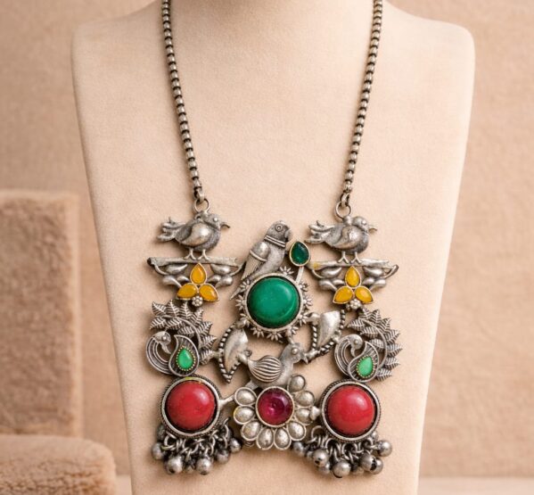 Royal Green Parrot Heritage Necklace