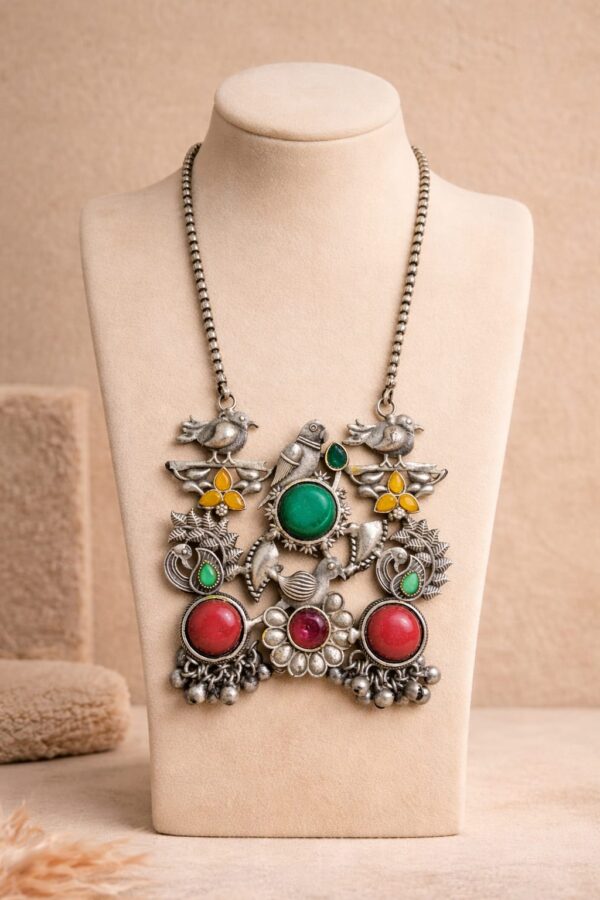 Royal Green Parrot Heritage Necklace