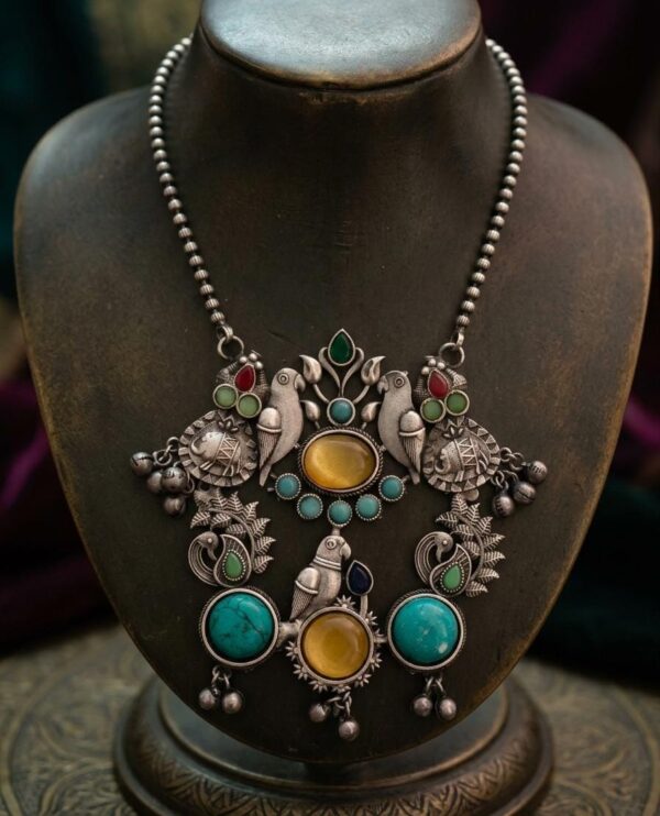 Tribal German Silver Fusion Necklace