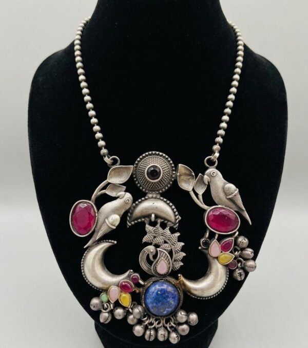 Multi-Motif Tribal Fusion Statement Necklace