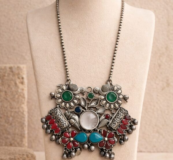 Emerald Bloom Heritage Statement Necklace