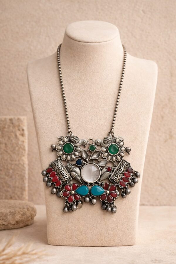 Emerald Bloom Heritage Statement Necklace