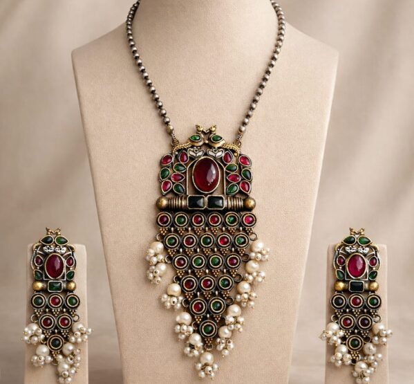 Antique Ruby Heritage Necklace Set