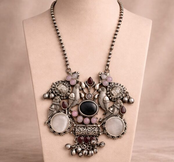 Vintage Parrot Motif Statement Necklace