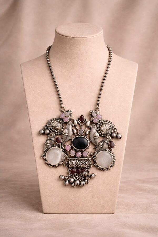 Vintage Parrot Motif Statement Necklace