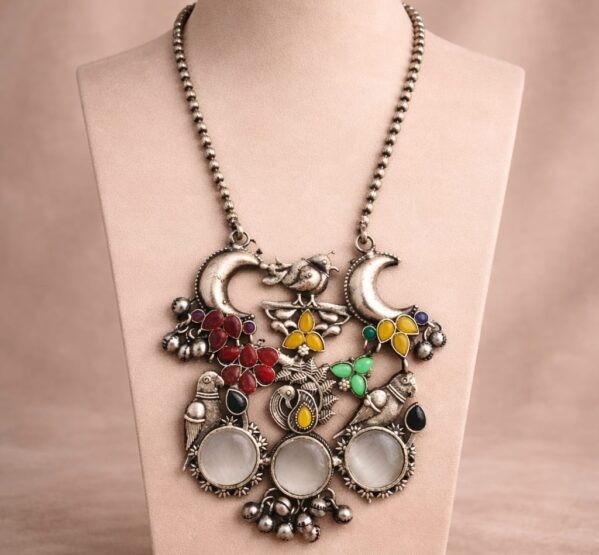 Chandrika Parrot Garden Statement Necklace