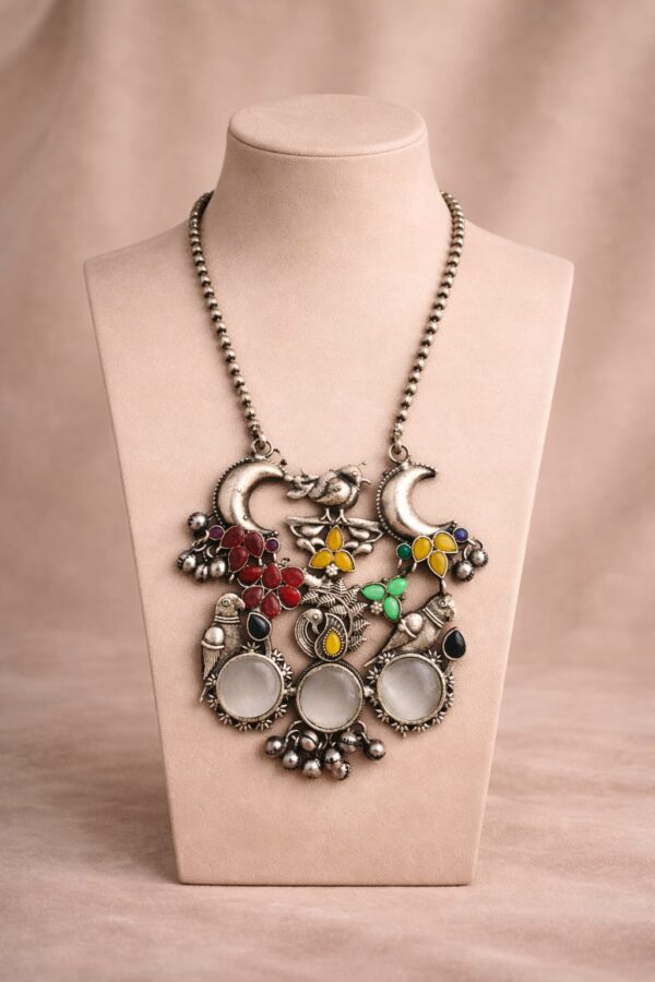 Chandrika Parrot Garden Statement Necklace